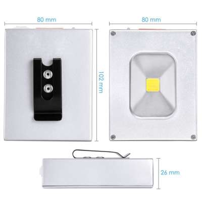 Portable Work Ultra Thin Flashlight,Outdoor Waterproof USB Power Bank Rechargeable 10W Mini LED Flood Light